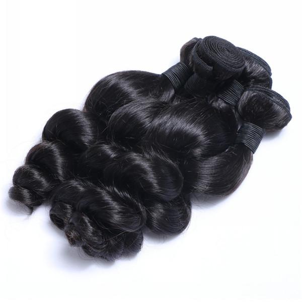 Double drwan natural Malaysian loose wave double wefted hair extensions YJ208